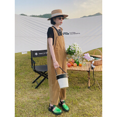 批发小众设计感直筒<b class='q'>背带裤</b>女2026夏季韩版宽松高腰显瘦工装套装