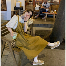 批发甜美少女背带裙连衣裙遮肉显瘦夏季茶歇新款韩版法式宽松两件套<b class='q'>装</b>