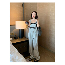 批发孕妇<b class='q'>背带裤</b>阔腿裤春夏新款<b class='q'>大码</b>孕期长裤宽松休闲显瘦直筒裤孕妇装