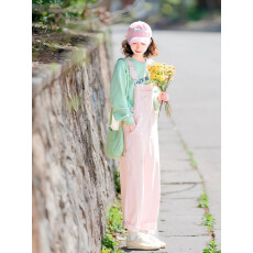 批发奶系穿搭早春多巴胺粉色<b class='q'>背带裤</b>子炸街减龄时尚休闲裤女