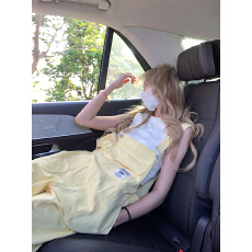 批发NECOYEP2026夏装季美式棉<b class='q'>背带</b>裤女宽松复古红色直筒裤子ins潮流