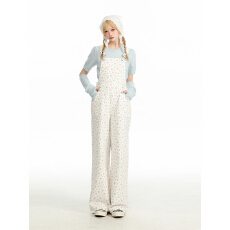 批发田园风满印小碎花背带裤连体裤休闲<b class='q'>甜美</b>小众设计感气质减龄