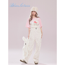 批发小众碎花甜辣背带裤女百搭休闲<b class='q'>甜美</b>宽松连体阔腿长裤潮