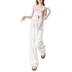 批发白色碎花背带裤女夏季2026新款小个子美式工装连体长裤子