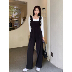 批发小个子<b class='q'>背带裤</b>女2026夏装宽松遮胯显瘦直筒垂感连体裤