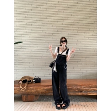 批发学院风小君君布兰妮 加州休闲日/私服Vintage调撞色<b class='q'>背带裤</b>