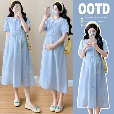 批发实拍时尚<b class='q'>大码</b>2026夏季新品刺绣<b class='q'>孕妇装</b>连衣裙