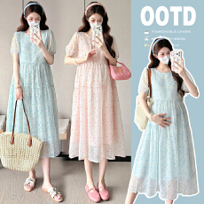 实拍时尚大码2026夏季新品孕妇装连衣裙