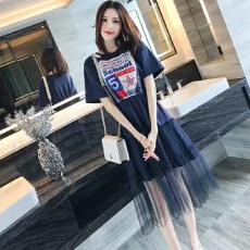 批发胖MM超仙连衣裙女<b class='q'>夏</b>2026新款大码冷淡风裙子学院网纱温柔裙遮肚子