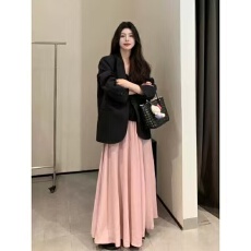 批发2026秋季新款胖妹M大码粉色➕西服外套套装女