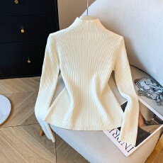 批发实拍2025冬季加厚半高领毛衣女新款内搭打底衫高级感<b class='q'>显瘦</b>针织上衣