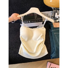 批发实拍法式美背背心<b class='q'>文胸</b>一体吊带女带胸垫<b class='q'>抹胸</b>打底衫衬衫内搭