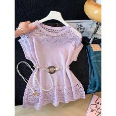 批发实拍波西米亚度假风<b class='q'>夏</b>季新款镂空针织罩衫上衣独特漂亮配腰带女