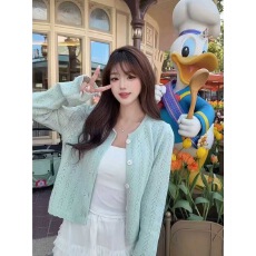 批发韩系柔软针织镂空开衫女春秋新款气质休闲百搭显瘦长袖镂空上衣