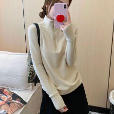 批发280克双面德绒自发热锁温半拉链打底衫女秋冬百搭立领显瘦上衣