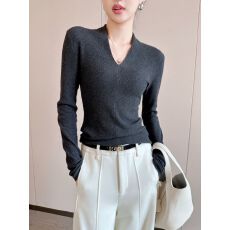 批发高级感V领针织打底衫女内搭2026早春<b class='q'>新款</b>超好看韩系穿搭chic上衣