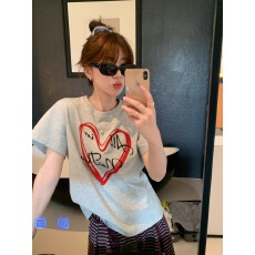 批发21支纯棉-210克100%棉 2026年春夏装短袖T恤<b class='q'>女</b>韩版印花