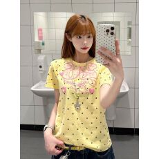 批发发泡印花 【40支奥代尔210克纯棉】短袖女