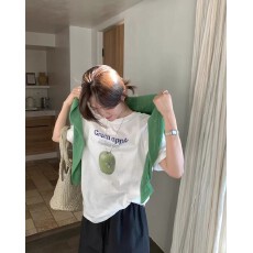 批发韩国东大门2026春夏慵懒夏日缤纷水果蔬菜氛围宽松纯棉短袖T恤女