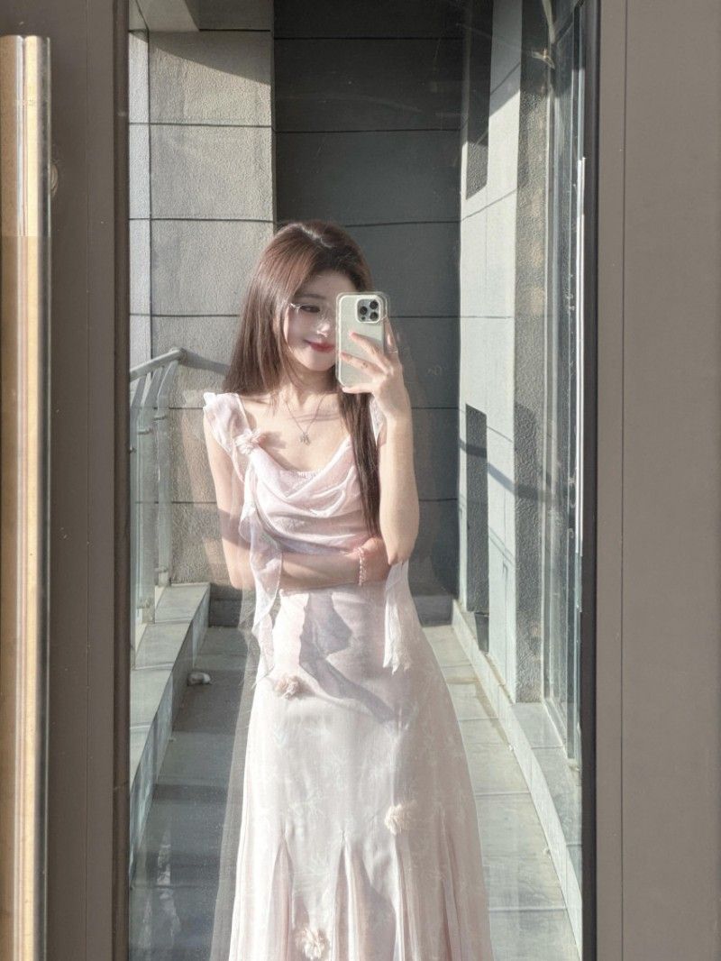 흔들다 칼라 감정 ~ 중 치마 해변가 휴가 프랑스식 고급 슈퍼 잘 생긴 아름다운 고유 한 핑크색 드레스