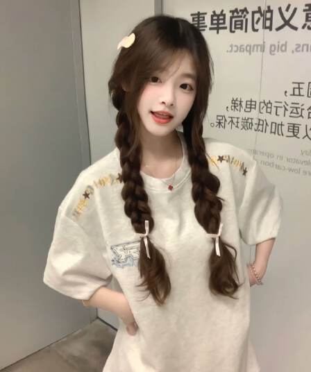 2026 여름 자수 네리 가게 천 순면 220 그램 빗질하다 닫기 반팔 티셔츠 여성