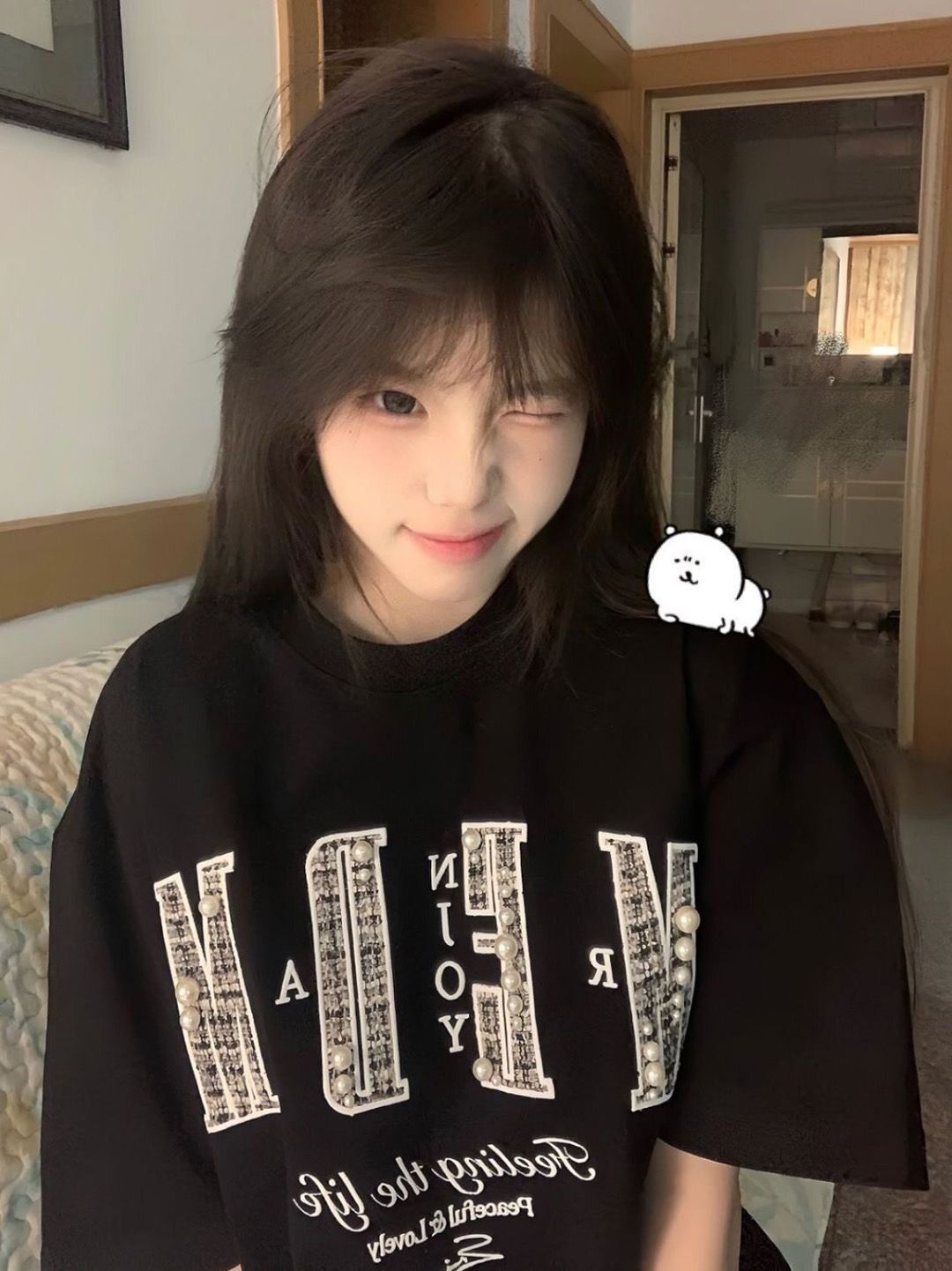 2026 여름 전후 자수 비즈 박기 네리 가게 천 순면 230 크 빗질하다 닫기 반팔 티셔츠 여성