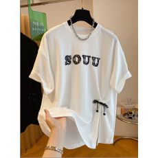 批发【纯棉】特大码300斤蕾丝拼接新中式国风盘扣<b class='q'>t</b><b class='q'>恤</b>短袖开叉上衣