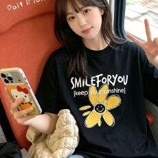 批发2026夏季【230克纯棉】印花短袖T恤女--源头高品质