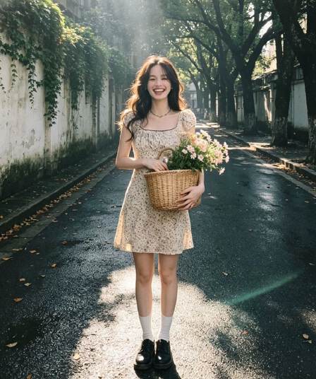 전원 바람 꽃무늬 쌀 살구 색상 광장 칼라 허리 수축 여성 드레스 여름 2026 새로운 프랑스식 부드러운 반팔 미니 스커트