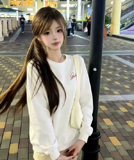 2026 가을 후아 면 복합 프린트 라운드 넥 후드티 여성 얇은 스타일 털이 있는