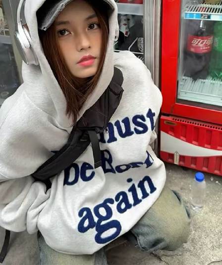 2026 가을 후아 면 복합 없음 모자 로프 없음 주머니 후드 티 스웨터 여성 얇은 스타일 털이 있는