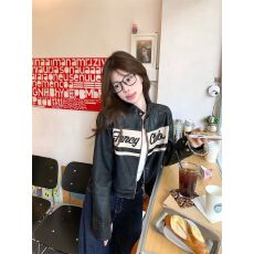 批发PPHOME黑色复古机车短款皮衣外套秋季小个子百搭休闲PU皮夹克上衣