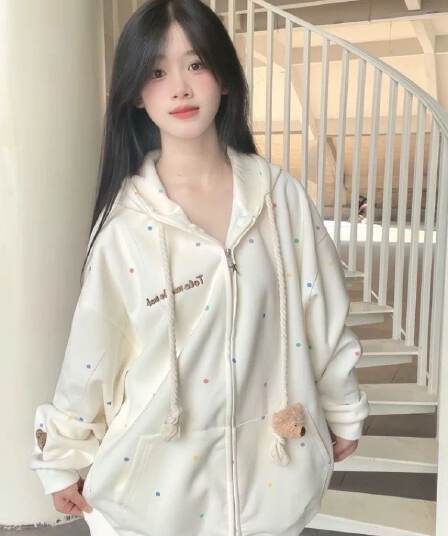 2026 가을 얇은 스타일 털이 있는 원본 솜씨 순수한 Mianhua 면 복합 우유 실크 후드티 여성