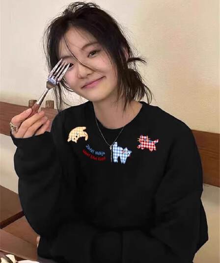 2026 가을 모방 Mianhua 면 복합 얇은 스타일 310g 털이 있는 400g 라운드 넥 후드티 여성 가을 겨울