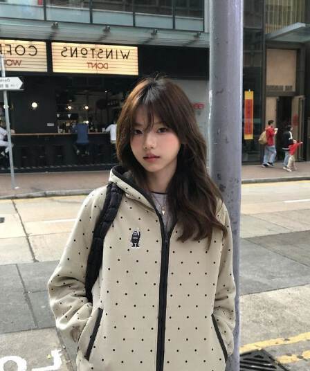 가을로 필수 배색 지퍼 한 부서 도트 무늬 후드 오픈 가디건 맨위 여성 루즈핏 캐주얼 후드티 재킷