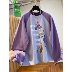 批发【21支纯棉】特大码300斤长袖t恤<b class='q'>女</b>2026新款插肩袖上衣秋