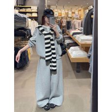 高级感休闲运动套装女秋季学生宽松显瘦韩版时尚卫衣阔腿裤两件套