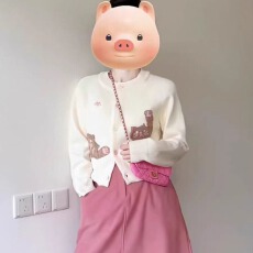 批发韩系甜美彩扣<b class='q'>开衫</b>童趣小猫提花<b class='q'>针织</b>衫女春秋季糖果色慵懒软糯毛衣