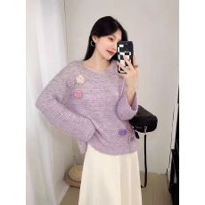 批发2025早秋韩系风斜肩系带套头<b class='q'>不规则</b><b class='q'>针织衫</b>小众纯色上衣女