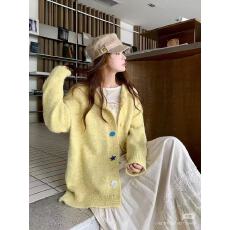 批发早秋慵懒风连帽针织开衫外套女2025新款宽松<b class='q'>中长款</b><b class='q'>毛衣</b>