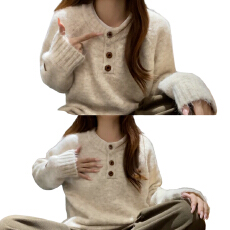 针织高级感针织毛衣秋冬女2025新款内搭宽松套头加厚外穿软糯上衣