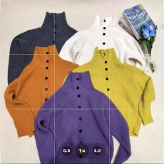 韩范简约纯色圆领长袖针织衫女秋冬宽松百搭软糯毛衣外套