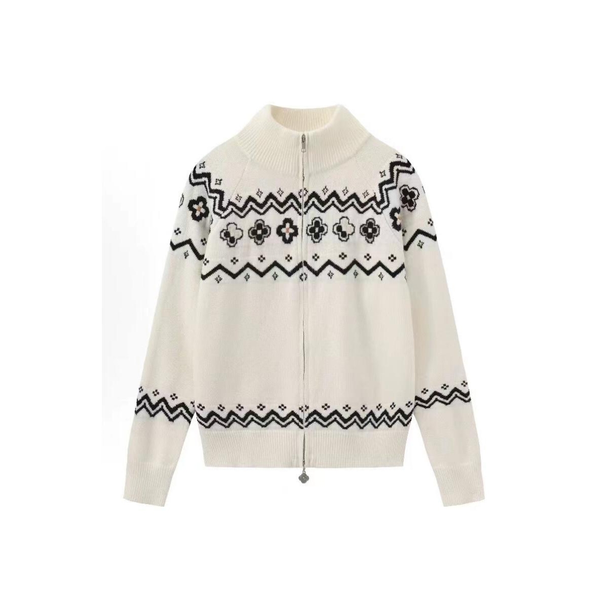 Fair Isle Ethnic-Style Floral Loose and Relaxed Cardigan Sweater for Men and Women—Autumn/Winter