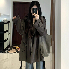 批发原版做法宽松风衣外套女2025秋冬新款小个子巨好看韩版高级感短款