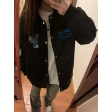 批发国潮牌迷宫格民族风贴布<b class='q'>棒球</b>服2026春秋高级感百搭情侣外套潮