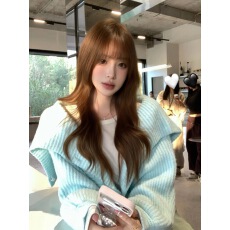 批发法式海军领蓝色毛衣开衫女2025新款秋冬季加厚保暖慵懒风针织外套