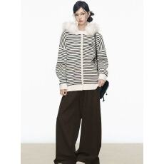 2025新款毛衣外套女秋冬新款韩系宽松慵懒风高级感连帽针织开衫