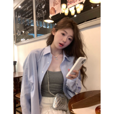 批发韩系穿搭独特别致衬衫蓝白条纹衬衣春夏新款2026年宽松防晒薄外套