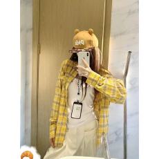 批发美式复古黄色磨毛格子<b class='q'>衬衫</b>女2025春秋宽松休闲<b class='q'>长袖</b>外搭开衫潮