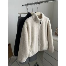 批发【羊羔绒复合真超】特<b class='q'>大</b>码300斤巨厚实立领拉链加绒保暖<b class='q'>外套</b><b class='q'>女</b>